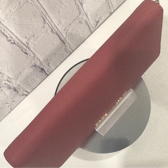 Michael Kors Jet Set Continental Wallet Clutch Tulip Pink Zip Around - Picture 9 of 13